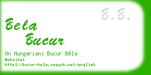 bela bucur business card